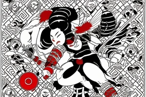 Should be bee as warrior in black and red colours , maybe with some blood in traditional Japanese style tattoo idea