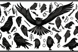 odin and his ravens for a chest piece tattoo idea