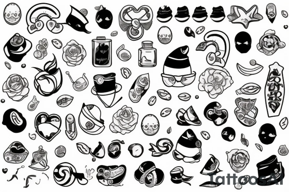 Sailor and jelly beans tattoo idea
