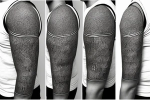 Mandela half sleeve, dotwork, flower of life and other geometric shapes as filler tattoo idea