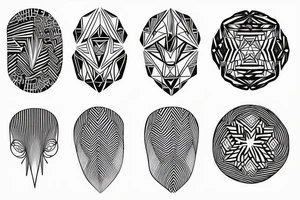 geometric lines down spine tattoo idea