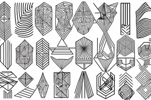 geometric lines down spine tattoo idea