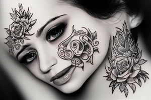 beautiful face tattoo idea