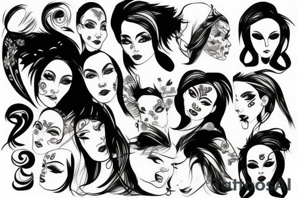 beautiful face tattoo idea