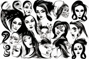 beautiful face tattoo idea