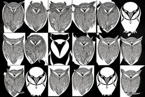 Owl with yellow eyes tattoo idea