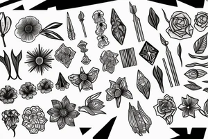 line and flower spine tattoo idea