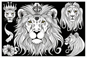 Lioness with crown tattoo idea
