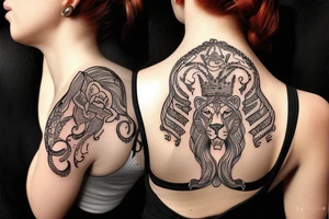 Lioness with crown tattoo idea