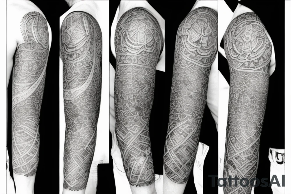 half sleeve with the principles of stoicism tattoo idea