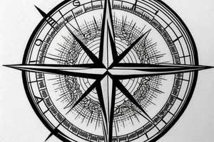 compass and wind rose on the forearm. tattoo idea
