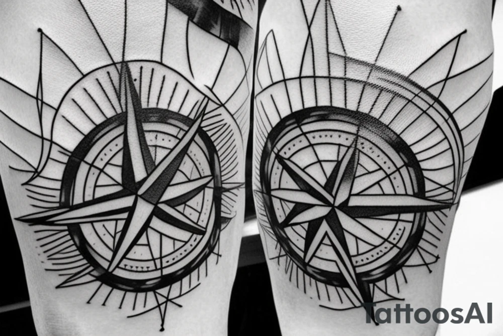 compass and wind rose on the forearm. tattoo idea
