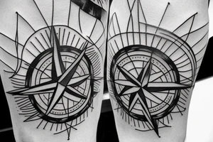 compass and wind rose on the forearm. tattoo idea