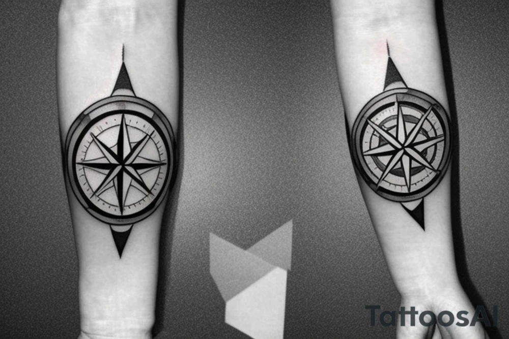 compass and wind rose on the forearm. tattoo idea