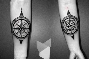 compass and wind rose on the forearm. tattoo idea