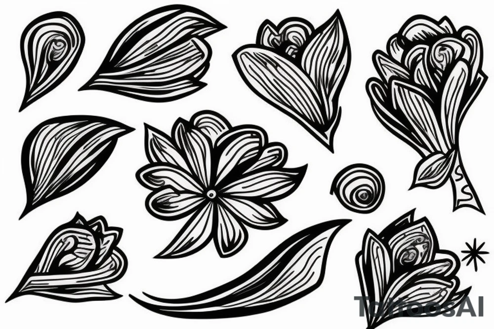 bullet flying with flowers trailing tattoo idea