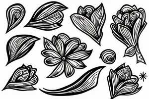 bullet flying with flowers trailing tattoo idea