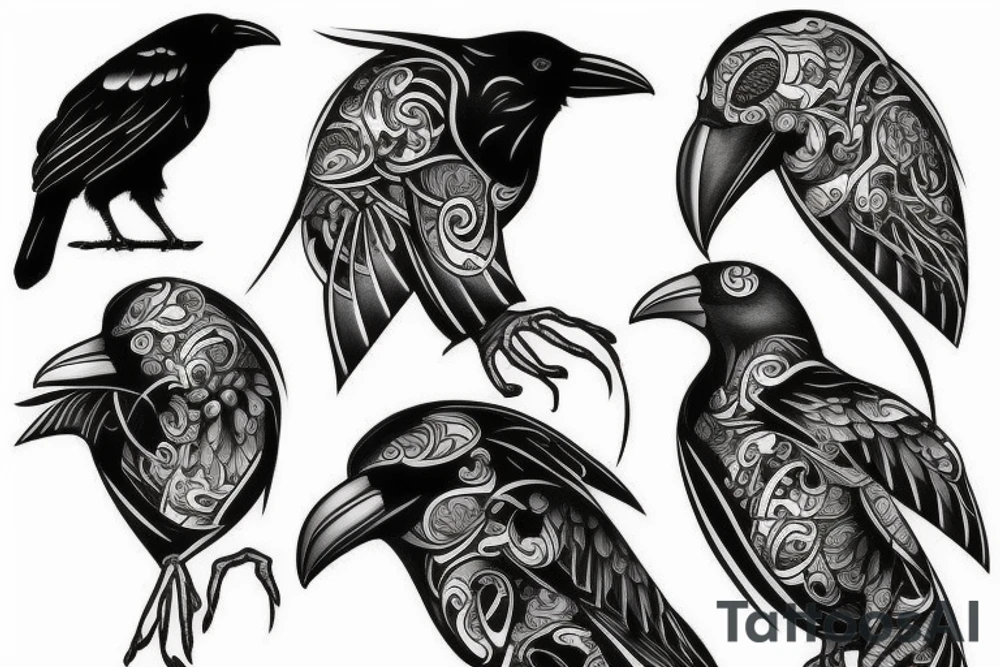 Crow perched tattoo idea