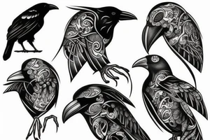 Crow perched tattoo idea