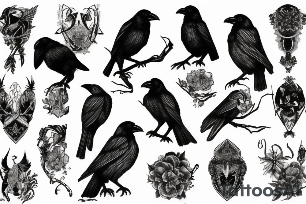 Crow perched tattoo idea