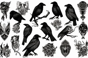 Crow perched tattoo idea