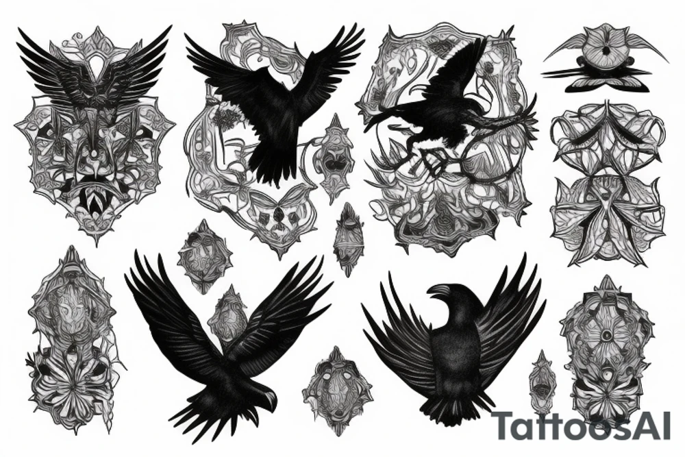 Crow perched tattoo idea