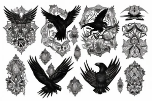 Crow perched tattoo idea