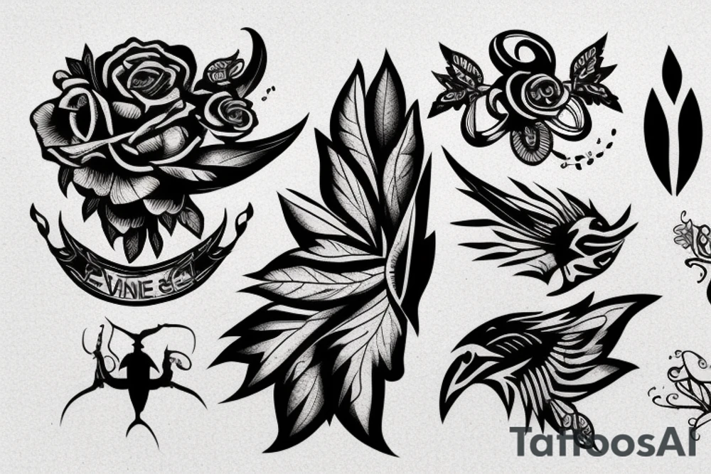 bullet flying with vine tattoo idea