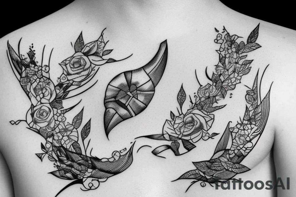 bullet flying with vine tattoo idea