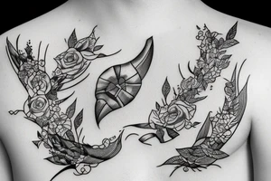 bullet flying with vine tattoo idea