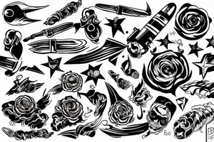 bullet flying, wind trail tattoo idea