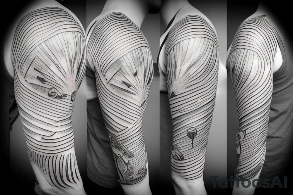 bullet flying, wind trail tattoo idea