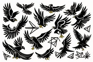 flying crow tattoo idea