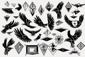 flying crow tattoo idea
