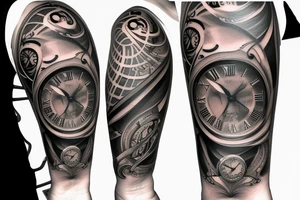multiple clock sleeves tattoo idea