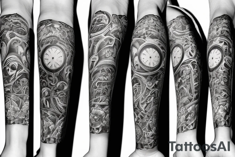 clock sleeves tattoo idea