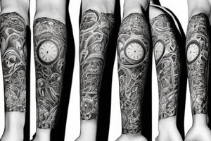 clock sleeves tattoo idea