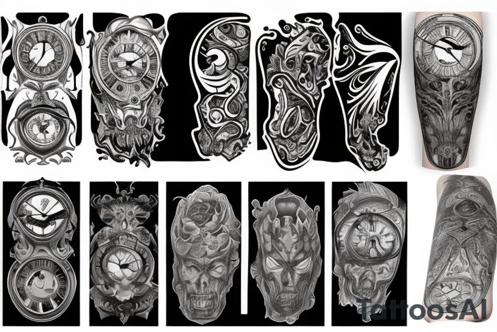 clock sleeves tattoo idea