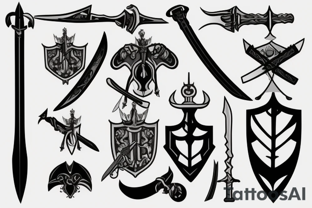 A knight with a sword tattoo idea