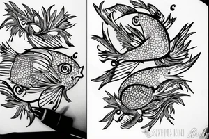 a fish climbing a tree tattoo idea