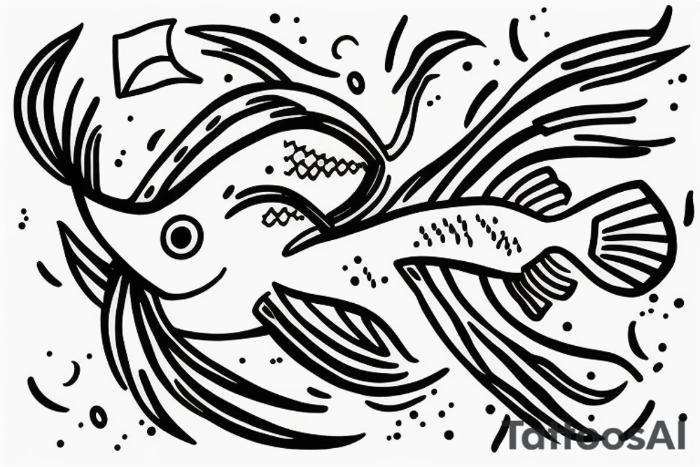 a fish climbing a tree tattoo idea