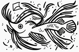 a fish climbing a tree tattoo idea