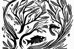 a fish climbing a tree tattoo idea