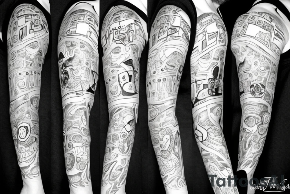 Astronaut new school tattoo idea