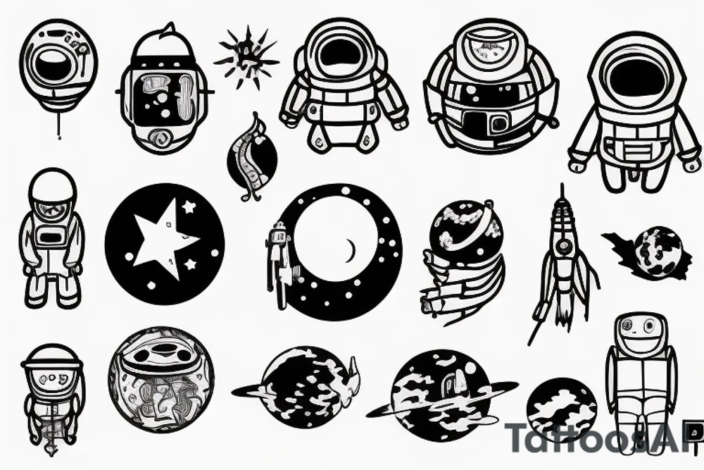 Astronaut japanese tattoo idea