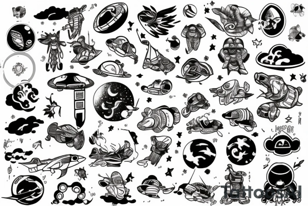Astronaut japanese tattoo idea