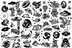 Astronaut japanese tattoo idea