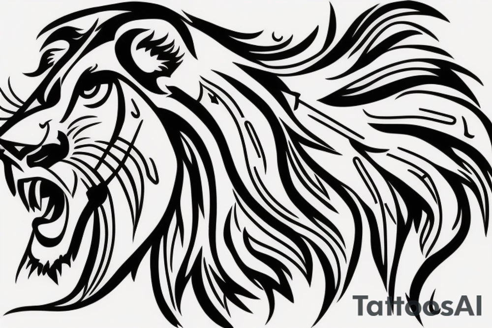 Lion with arrows in its head tattoo idea