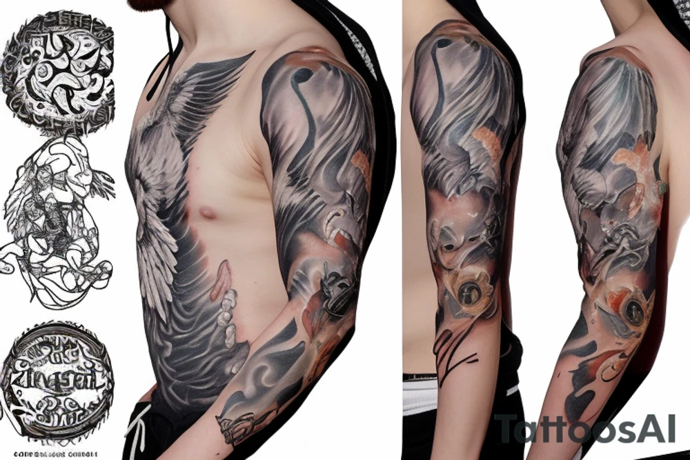 Cupid with hoodie tattoo idea