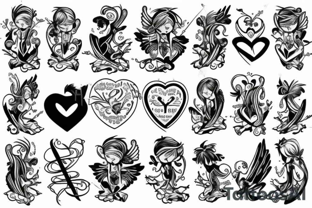 Cupid with hoodie tattoo idea